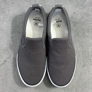 Hurley Shoe Mens 8M Arlo Canvas Low Top Slip On Sneaker Gray Skateboarding